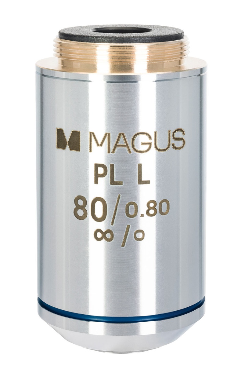 Obiectiv 80PLL 80x/0,80 Plan L WD 1,25 mm pentru microscoape metalurgice