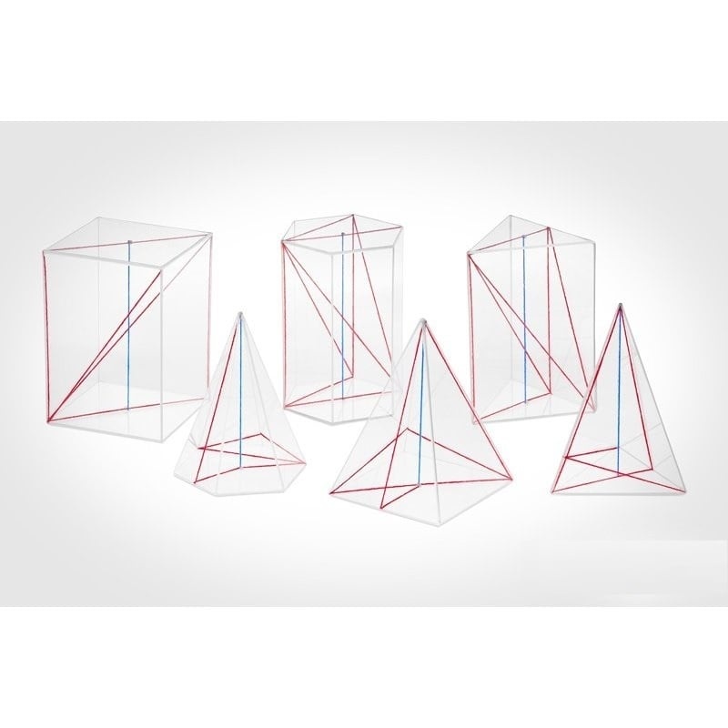Prisme și piramide – set de 6 corpuri