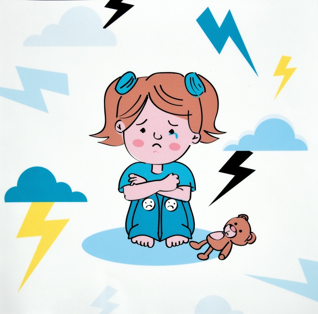 Sticker pentru podea „Emoții: Tristețe