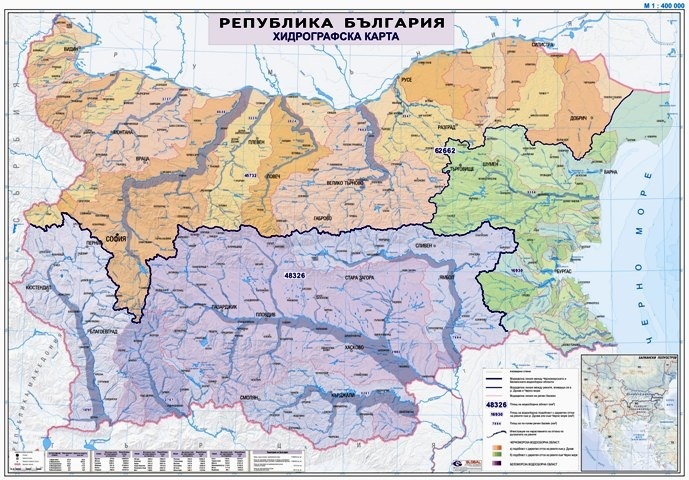 Bulgaria - hartă hidrografică