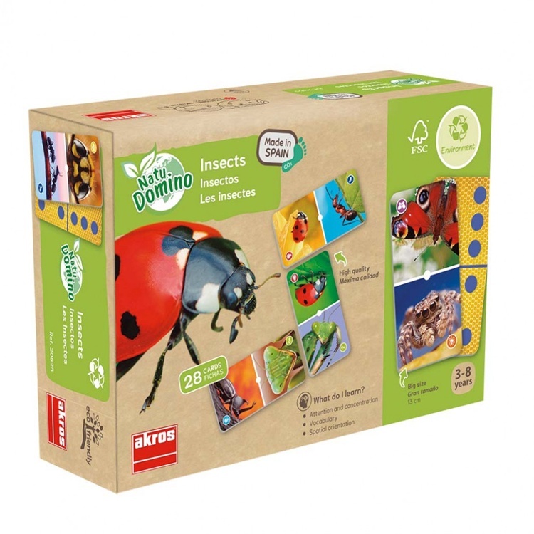 Joc educativ de cărți de domino Insecte