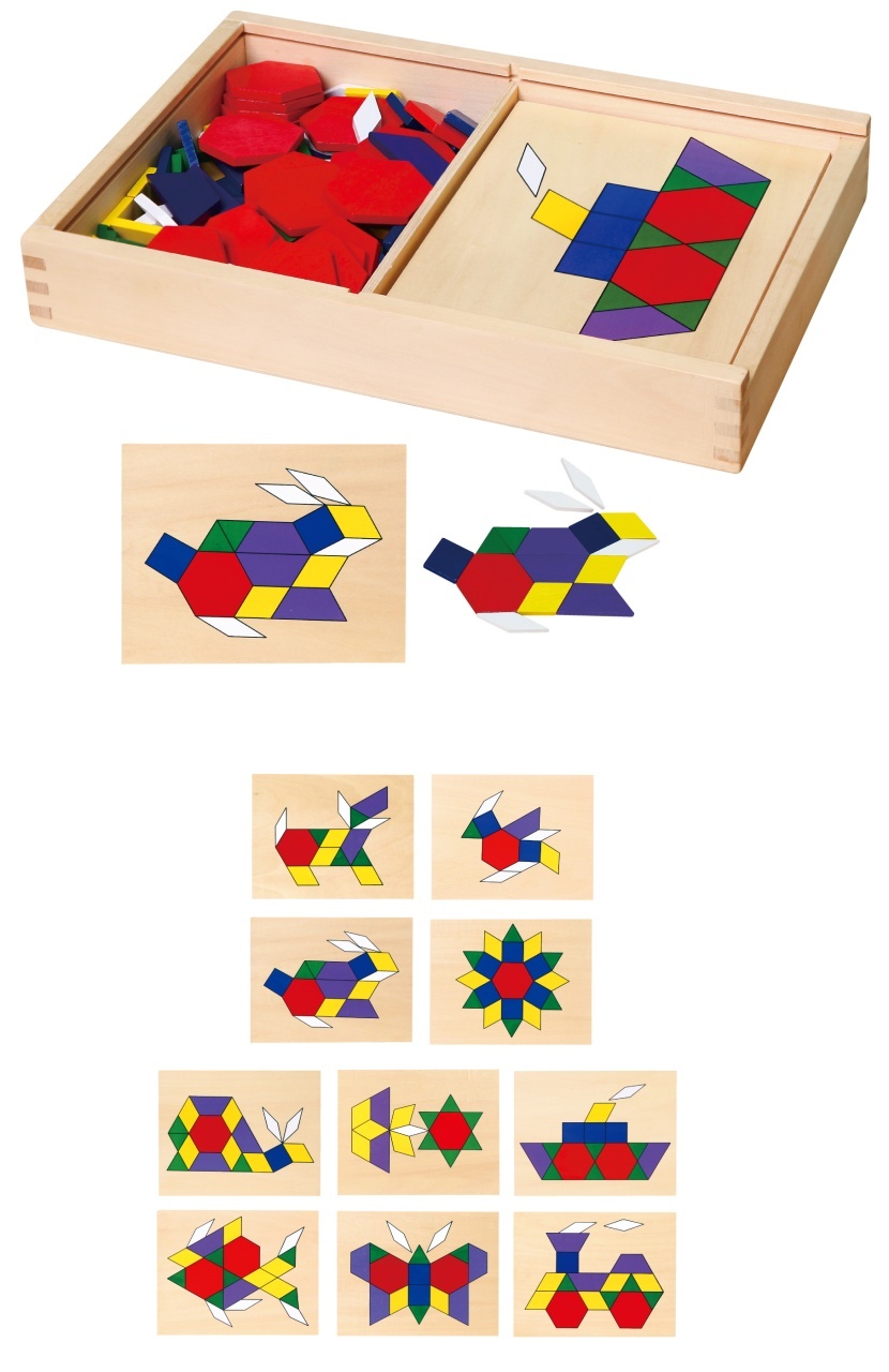 Mozaic geometric din lemn in cutie 148 el