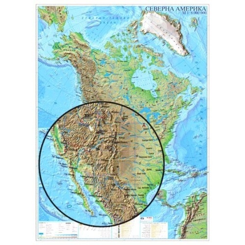 America de Nord – hartă fizică