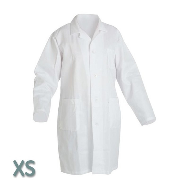 Halat de laborator protector – alb XS, 100% bumbac