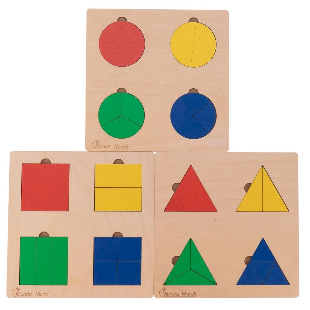 Set de studiu forme și piese, 3 rame cu elemente interschimbabile