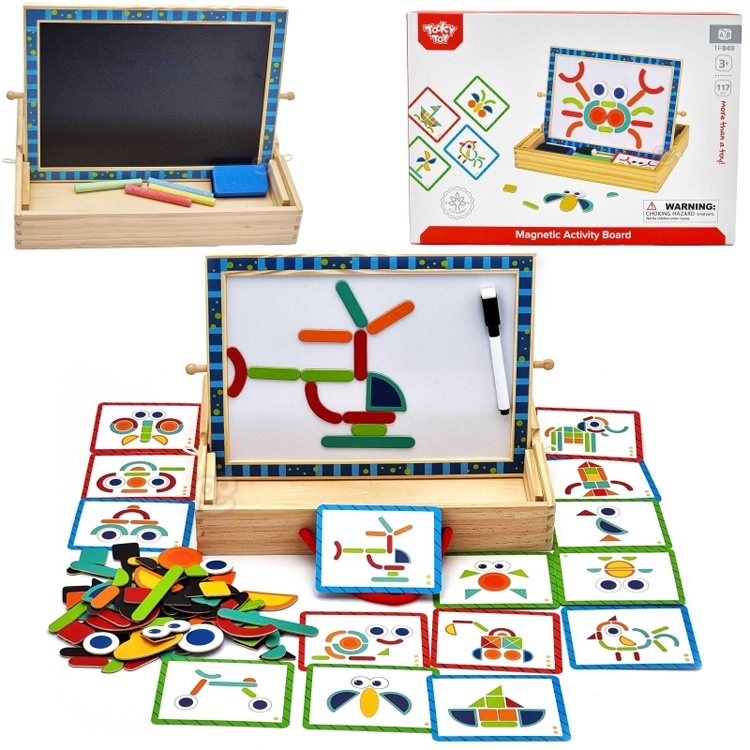 Tablă magnetică cu două fețe și puzzle de formă 2 în 1 - 117 ore