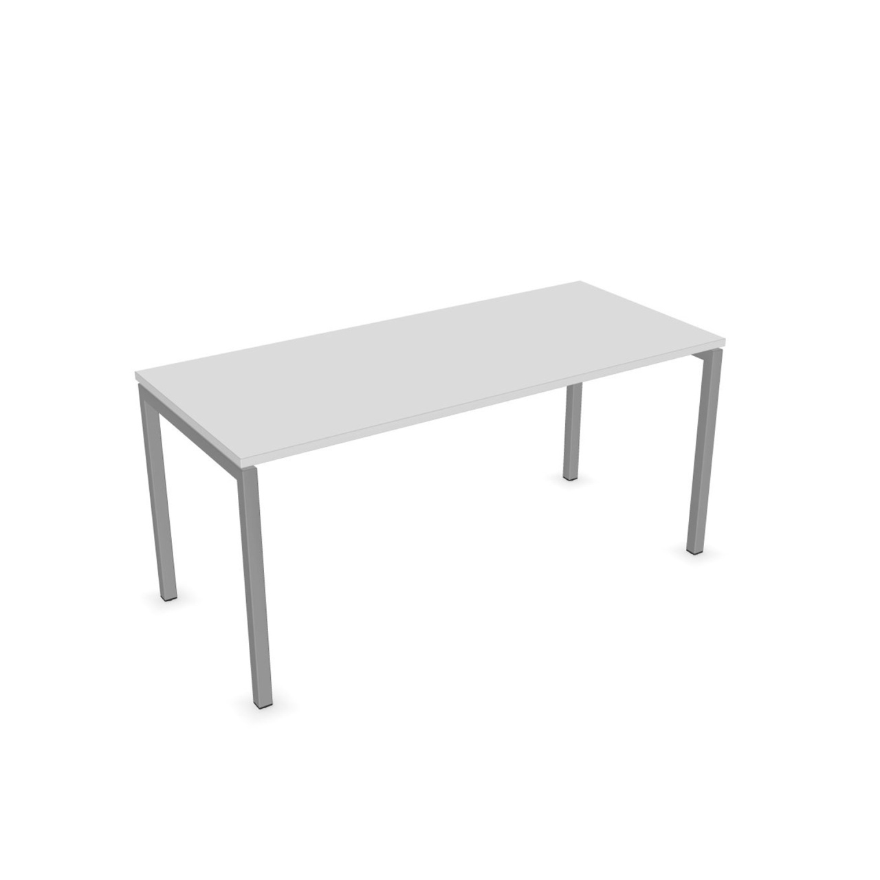 Birou Nova U de la Narbutas, 1600x700x740 mm, melamin alb, metal gri, picior tip U
