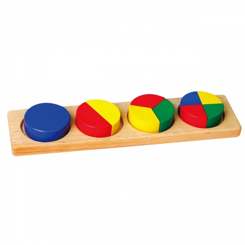 Puzzle din lemn Fracții rotunde
