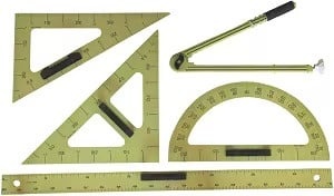 Set de instrumente de desen pentru tablă - 5 buc