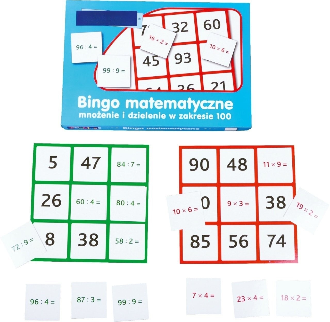 Bingo înmulțire și împărțire în limita 100