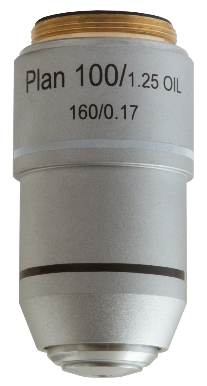 Obiectiv planacromatic MED 100x cu imersie în ulei