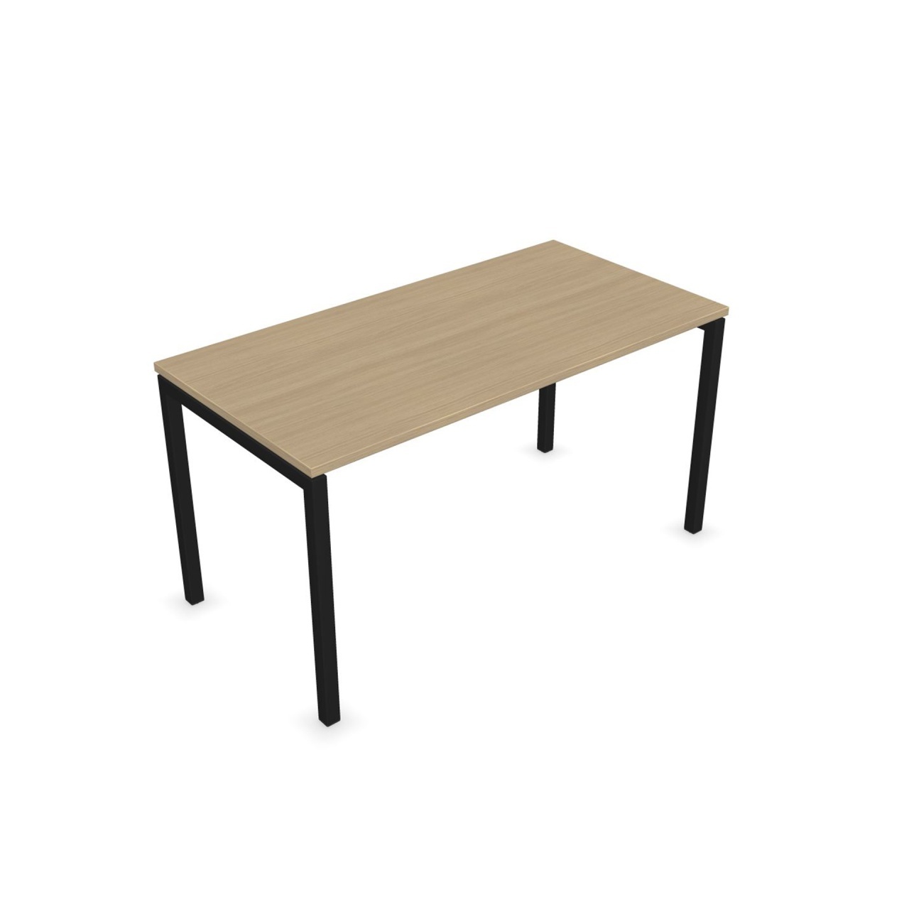 Birou Nova U de la Narbutas cu dimensiuni 1400x700x740 mm, realizat din melamină stejar decolorat cu picior metalic tip U negru.