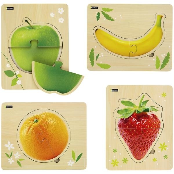 Primele Mele Fructe - set puzzle-uri din lemn