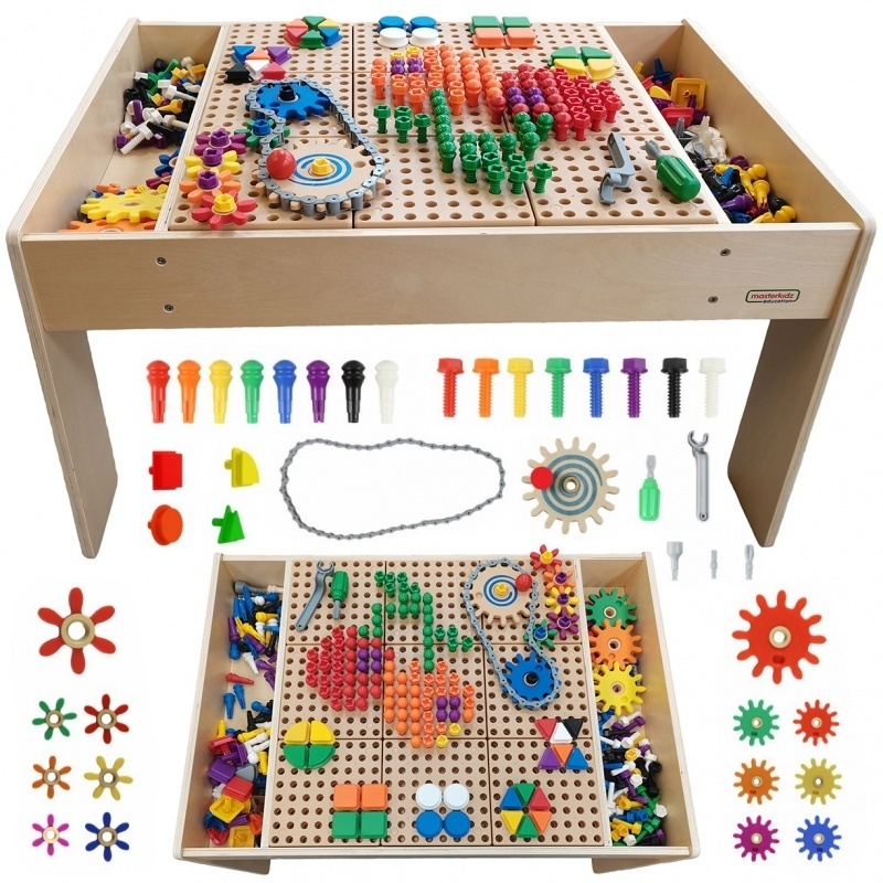 Masă Educațională din Lemn + Accesorii pentru PERETELE STEM „Devino Inventator