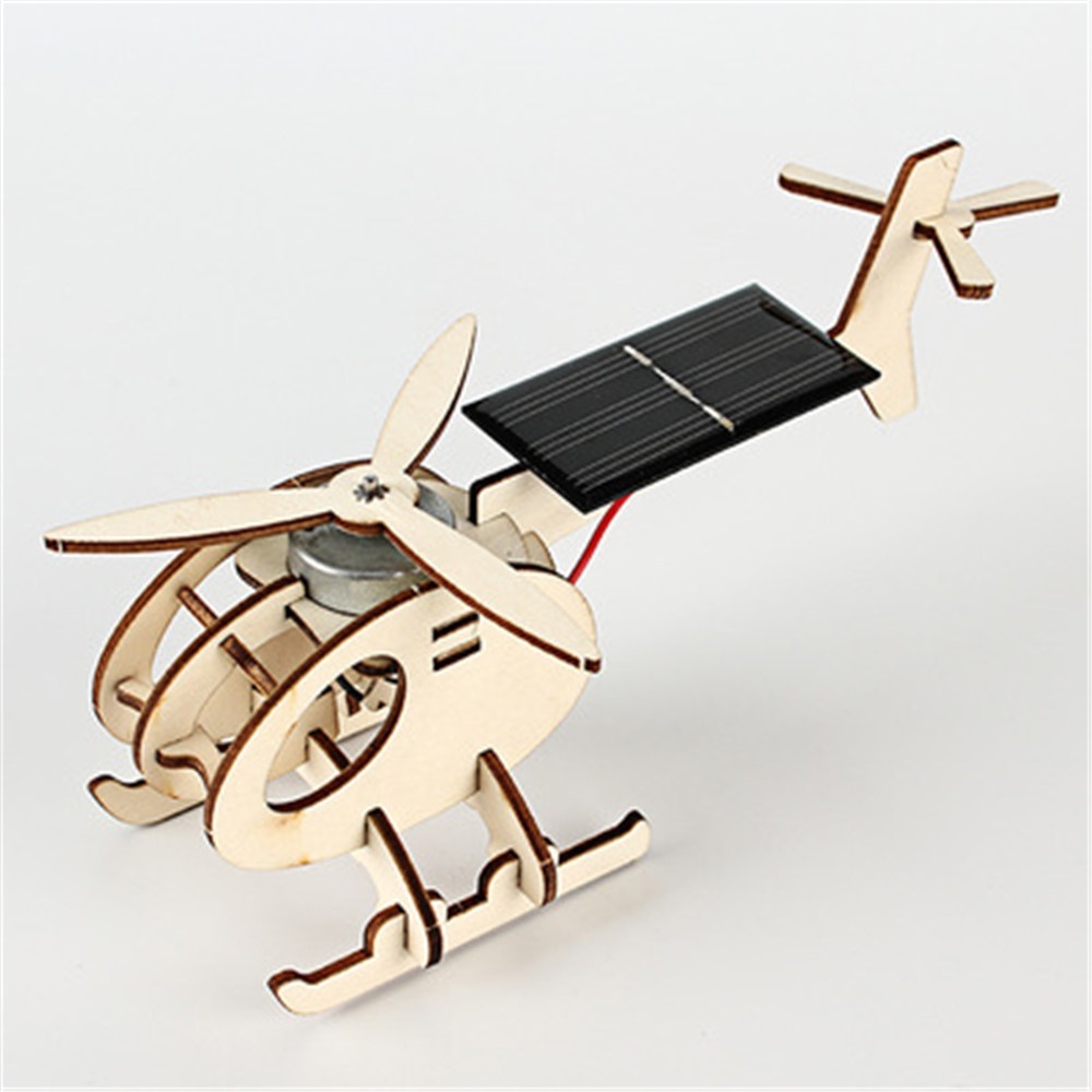 Model de elicopter solar din lemn DIY