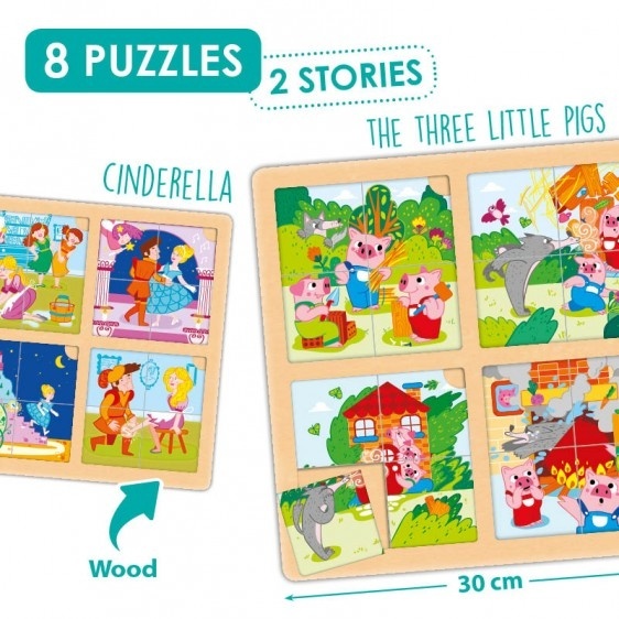 Puzzle-uri de basm Cenușăreasa și cei trei purceluși