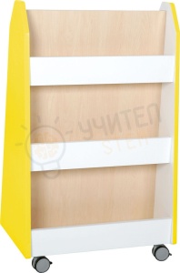 Bibliotecă dublă față-verso - Quadro, alb / arțar-galben