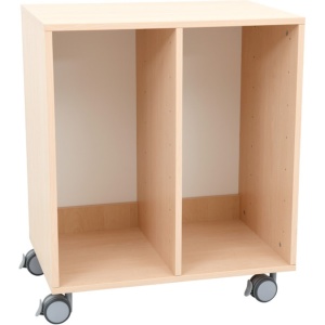 Bibliotecă mobilă Grande M pentru containere - arțar