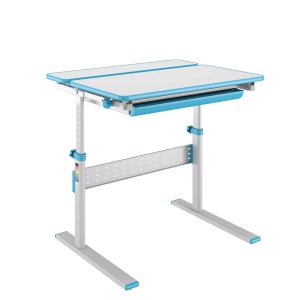 Birou Ergo Kids cu înălțime reglabilă, pentru copii, albastru, 800 × 660 × 540-760 mm, RFG