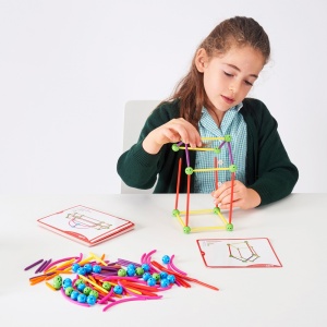Constructor geometric, Bile și bețișoare, 144 piese, 20 carduri - Img 2