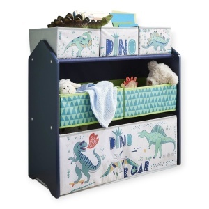 Etajeră pentru copii, organizator de jucării cu cutii de depozitare dinosaur
