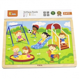 La locul de joacă - puzzle din lemn 16 el. - Img 3