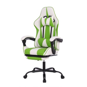 Max Game RFG Scaun Gaming, Piele Ecologică, Alb și Verde - Img 5