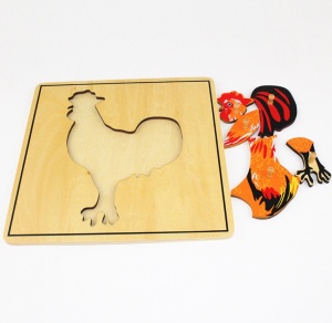 Puzzle din lemn cu animale - cocoș - Img 2