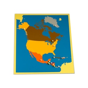Puzzle Montessori - harta Americii de Nord