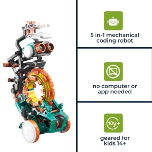 Robot mecanic de codare – Kit STEM 5 în 1 fără electronică - Img 4