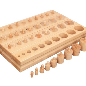 Set mare de cilindri Montessori cu mânere