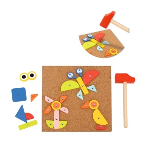 Joc din lemn cu ciocan Puzzle, 20 modele, 82 buc. - Img 2