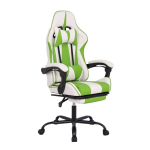 Max Game RFG Scaun Gaming, Piele Ecologică, Alb și Verde - Img 2