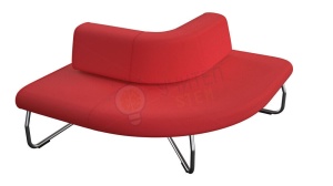 Modul Legva 90 de grade cu spătar interior, roșu