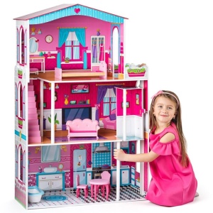 Casa din lemn cu mobila si lift, Mirabella, pentru papusi Barbie - Img 3