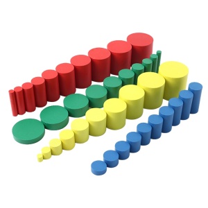 Cilindri colorați din lemn Montessori (set mare) - Img 2