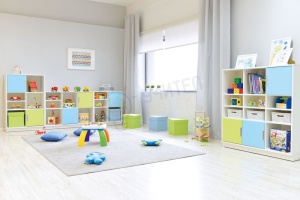 Dulap cu 2 despărțituri și 2 rafturi, alb Quadro - L - Img 4
