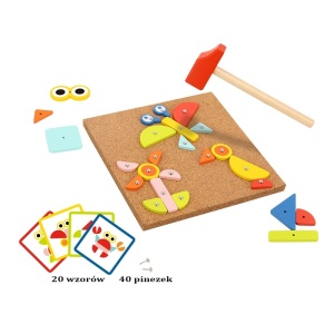 Joc din lemn cu ciocan Puzzle, 20 modele, 82 buc. - Img 3