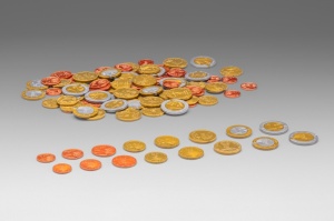 Monede Euro didactice, 80 monede în pungă de hârtie - Img 2