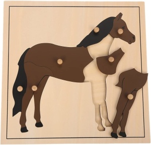 Puzzle din lemn cu animale - cal - Img 2