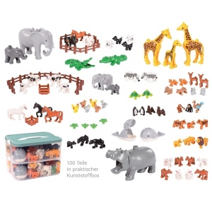 ZooWorld – Animale și garduri pentru cuburi de construcție, 100 de piese - Img 2