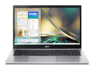Acer Aspire 3 A315-59-37WG, laptop argintiu cu display LED IPS SlimBezel FHD (1920x1080) de 15.6", procesor Intel Core i3-1215U (până la 4.4 GHz, cache 10MB). Dispune de 8GB RAM DDR4, stocare SSD PCIe de 512GB și grafică integrată Intel UMA
