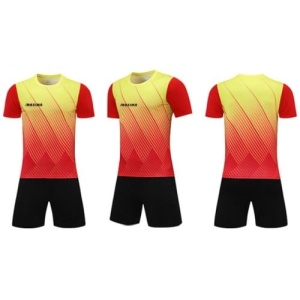 Echipament pentru fotbal / volei / handbal, Set tricou cu pantaloni scurți, Roșu cu negru și galben - Img 1