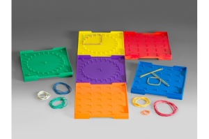 Geoboard, set 6 buc., 15 cm, fata-verso in 6 culori