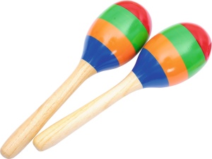 Maracas colorate din lemn