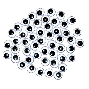 Ochi mobili 8 mm, negru/alb 50 buc