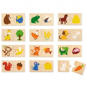 Puzzle din lemn Ce mănâncă animalele