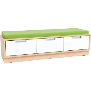 Quadro - dulap-bancă 3 - saltea verde - arțar