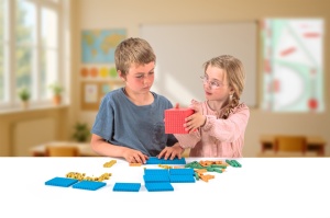 Set de bază Dienes, colorat, din RE-Wood, 141 piese, în cutie - Img 2