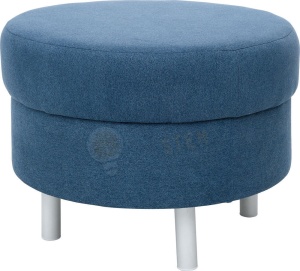 Taburet rotund, albastru închis - picioare rotunde